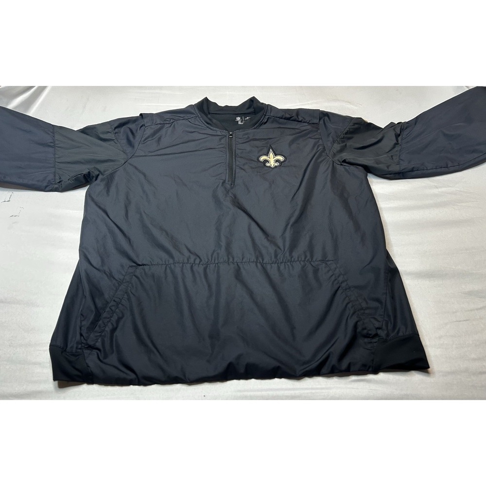 Nike NFL New Orleans Saints Onfield Dri-FIT 1/4 Zip Pullover Jacket Mens XXL 2XL